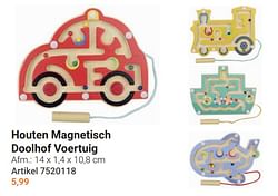 Houten magnetisch doolhof voertuig