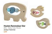 Houten rammelaar dier-Huismerk - Lobbes