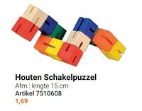 Houten schakelpuzzel-Huismerk - Lobbes