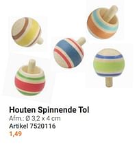 Houten spinnende tol-Huismerk - Lobbes