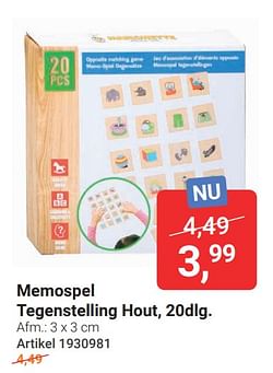 Memospel tegenstelling hout