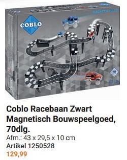 Coblo racebaan zwart magnetisch bouwspeelgoed