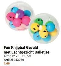 Fun knijpbal gevuld met lachtgezicht balletjes-Huismerk - Lobbes