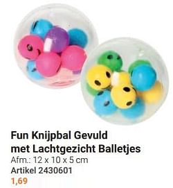 Fun knijpbal gevuld met lachtgezicht balletjes