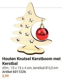 Houten knutsel kerstboom met kerstbal-Huismerk - Lobbes