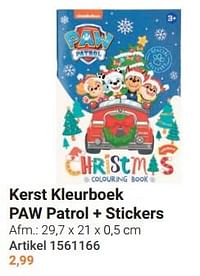 Kerst kleurboek paw patrol + stickers-Huismerk - Lobbes