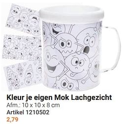 Kleur je eigen mok lachgezicht