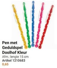 Pen met geduldspel doolhof kleur-Huismerk - Lobbes