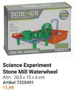 Science experiment stone mill waterwheel