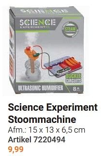 Science experiment stoommachine