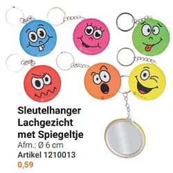 Sleutelhanger lachgezicht met spiegeltje