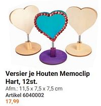 Versier je houten memoclip hart-Huismerk - Lobbes