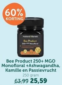 Bee product 250+ mgo monofloral +ashwagandha, kamille en passievrucht-Huismerk - Holland & Barrett