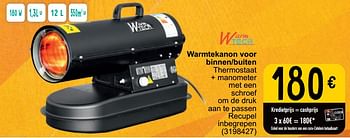 Promoties WarmTech Warmtekanon voor binnen-buiten - WarmTech - Geldig van 17/09/2024 tot 30/09/2024 bij Cora