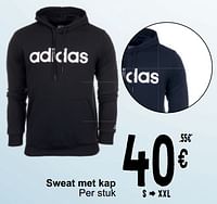 Promoties Sweat met kap - Adidas - Geldig van 17/09/2024 tot 30/09/2024 bij Cora