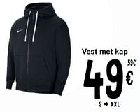 Promoties Vest met kap - NIKE - Geldig van 17/09/2024 tot 30/09/2024 bij Cora