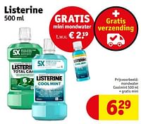 Mondwater coolmint + gratis mini-Listerine