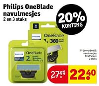 Promoties Navulmesjes first shave - Philips - Geldig van 17/09/2024 tot 22/09/2024 bij Kruidvat