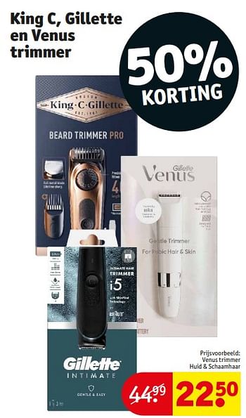 Promoties Venus trimmer huid + schaamhaar - Gillette - Geldig van 17/09/2024 tot 22/09/2024 bij Kruidvat