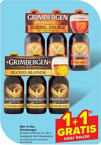 Bier in fles grimbergen 1+1 gratis naar keuze-Grimbergen