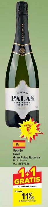 Cava gran palas reserva brut nature-Schuimwijnen