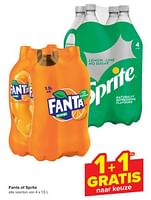 Promoties Fanta of sprite 1+1 gratis naar keuze - Huismerk - Carrefour Express - Geldig van 18/09/2024 tot 24/09/2024 bij Carrefour Express