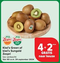 Kiwi’s green of kiwi’s sungold zespri 4+2 gratis naar keuze-Zespri