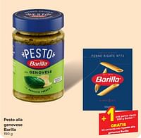 Promoties Pesto alla genovese barilla +1 pak penne rigate barilla gratis bij aankoop van 1 pesto alla genovese barilla - Barilla - Geldig van 18/09/2024 tot 24/09/2024 bij Carrefour Express