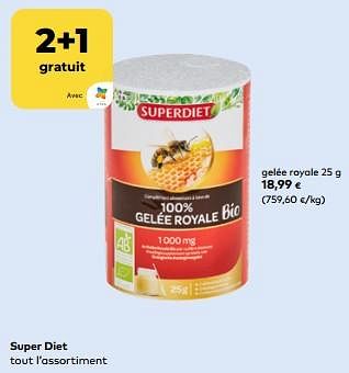 Promotions Super diet gelée royale - Super Diet - Valide de 11/09/2024 à 08/10/2024 chez Bioplanet