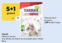 Promotions Yarrah filets de boeuf en sauce pour chats - Yarrah - Valide de 11/09/2024 à 08/10/2024 chez Bioplanet