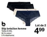 Promotions Slip brésilien femme - Produit maison - Zeeman  - Valide de 14/09/2024 à 20/09/2024 chez Zeeman