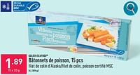 Promotions Bâtonnets de poisson - Golden Seafood - Valide de 23/09/2024 à 29/09/2024 chez Aldi