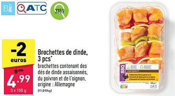 Promotions Brochettes de dinde - Produit maison - Aldi - Valide de 23/09/2024 à 29/09/2024 chez Aldi