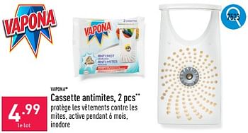 Promotions Cassette antimites - Vapona - Valide de 23/09/2024 à 29/09/2024 chez Aldi