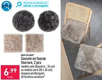 Promotions Coussin en fausse fourrure - HOME CREATION - Valide de 23/09/2024 à 29/09/2024 chez Aldi