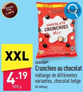 Promotions Crunchies au chocolat - Choceur - Valide de 23/09/2024 à 29/09/2024 chez Aldi