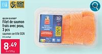 Promotions Filet de saumon frais avec peau - Golden Seafood - Valide de 23/09/2024 à 29/09/2024 chez Aldi