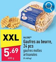 Promotions Gaufres au beurre - Valerie - Valide de 23/09/2024 à 29/09/2024 chez Aldi