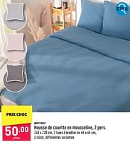 Promotions Housse de couette en mousseline - novitesse - Valide de 23/09/2024 à 29/09/2024 chez Aldi