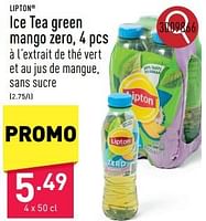 Promotions Ice tea green mango zero - Lipton - Valide de 23/09/2024 à 29/09/2024 chez Aldi