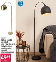 Promotions Lampe courbe en métal - Casalux - Valide de 23/09/2024 à 29/09/2024 chez Aldi