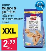 Promotions Mélange de gaufrettes - Biscotto - Valide de 23/09/2024 à 29/09/2024 chez Aldi