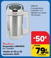 Promotions Moulinex soupmaker lm841b10 - Moulinex - Valide de 18/09/2024 à 30/09/2024 chez Carrefour