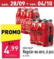 Promotions Regular ou zero - Coca Cola - Valide de 23/09/2024 à 29/09/2024 chez Aldi