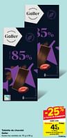 Promotions Tablette de chocolat noir profond 85% - Galler - Valide de 18/09/2024 à 24/09/2024 chez Carrefour