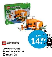 Promoties Lego minecraft de vossenhut 21178 - Lego - Geldig van 16/09/2024 tot 29/09/2024 bij Intertoys