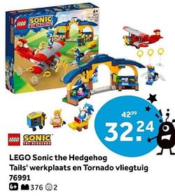 Lego sonic the hedgehog tails` werkplaats en tornado vliegtuig 76991