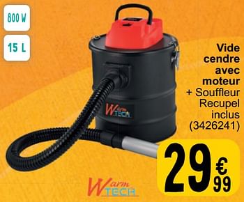 Promotions Warmtech vide cendre avec moteur + souffleur recupel inclus - WarmTech - Valide de 17/09/2024 à 30/09/2024 chez Cora