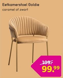 Eetkamerstoel goldie caramel of zwart