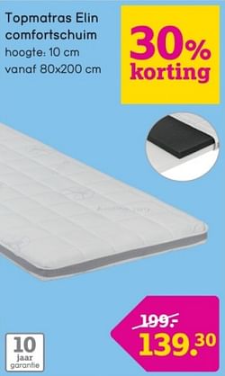 Topmatras elin comfortschuim